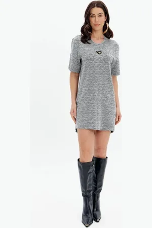 LANCA PERFUME Vestido Manga Curta Com Gola Redonda E Enfeite