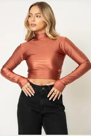 Planet Girls Blusa Cropped Feminina Up Glam Com Dedeira Médio