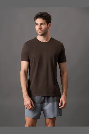 Calvin Klein Camiseta Masculina Logo Costas Calvin Klein Swimwear - Cafe