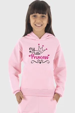 Benellys Infantil - Moletom Canguru Menina Estampado Minha Princesa Claro