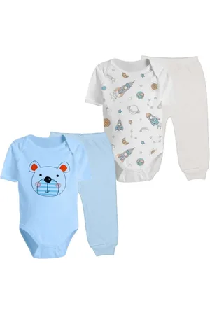 Koala Baby Infantil - Kit 4 Pçs Body Curto e Mijão Roupa de Maternidade Verão
