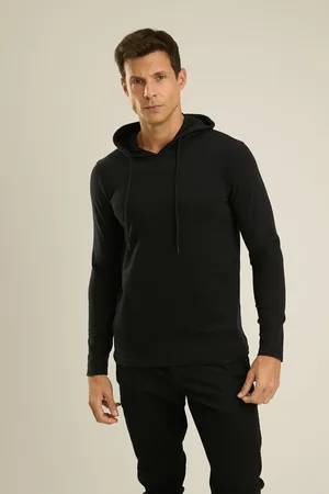 DOCTHOS Camiseta Manga Longa Slim Com Capuz Camiseta Manga Longa Slim Com Capuz 003 P