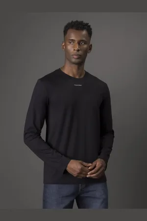 Calvin Klein Camiseta Masculina Manga Longa Nano Logo Calvin Klein