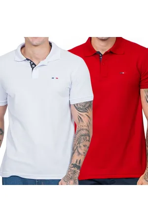 Industrie Kit 2 Polos Masculina Básicas Piquet no Estilo Tommy Bordado França