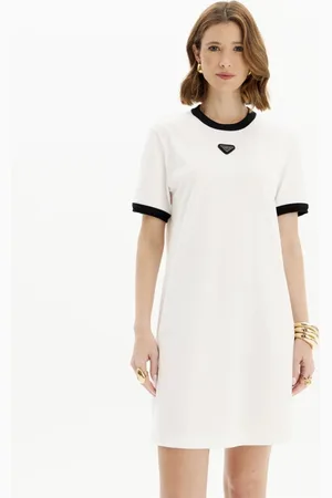 LANCA PERFUME Vestido Curto T-Dress In25 Off White Feminino