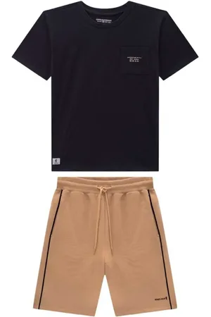 Onda Marinha Infantil - Conjunto Camiseta e Bermuda em Moletinho