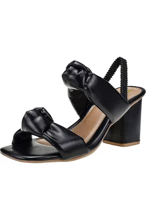 LÓRIS SHOES Sandália Lóris Shoes Feminina de Nó em Tira Larga com Traseiro de Elástico Salto Alto Bloco 209