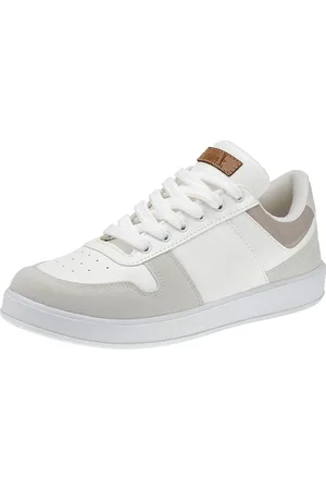 LÓRIS SHOES Tênis Lóris Shoes Feminino Casual com Recortes Clássico Retrô Neutro Plataforma Retrocore 7802 e Areia
