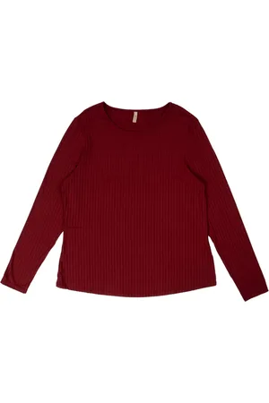 Cativa Blusa Feminina Plus Size Manga Longa Canelada