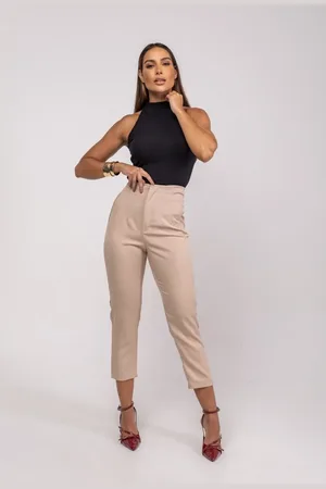 Salvatore Fashion Calça De Alfaiataria Cintura Alta Pregas Salvatore