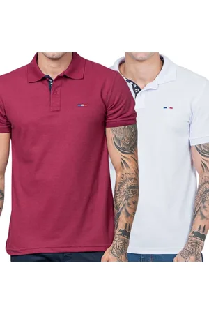 Industrie Kit 2 Polos Masculina Básicas Piquet no Estilo Tommy Bordado França