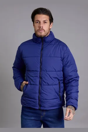 Dialogo Jeans Jaqueta Bobojaco Forrada Masculina Puffer Lisa Color Marinho Dialogo