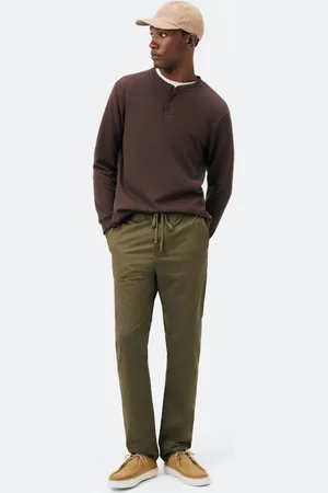 Hering Calça Masculina Reta em Sarja com Elástico
