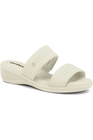 COMFORTFLEX Tamanco Feminino Off White Anabela 2488402-2