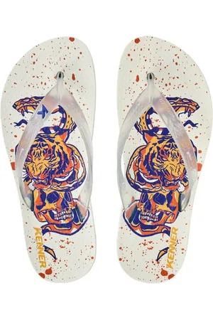 745 Chinelo Kenner Summer Old School Masculino - Branco e Azul