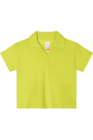 Marisol Infantil - Blusa Polo Cropped Curta Aroma Feminino