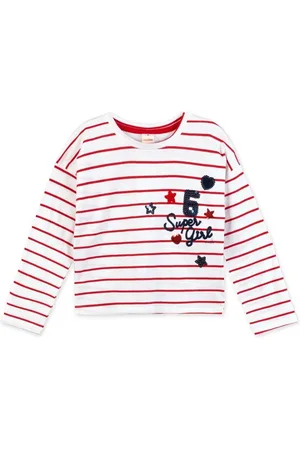 Marisol Infantil - Blusa Listrada Manga Longa Feminina