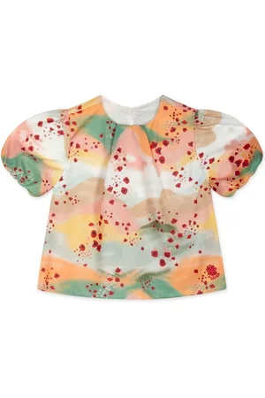 Lilica Ripilica Infantil - Blusa Aquarela Manga Curta Feminina
