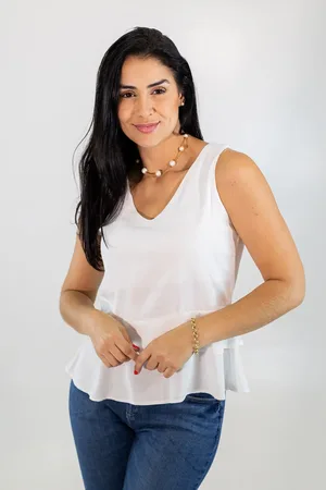 Anticorpus JeansWear Blusa Regata Feminina Alfaiataria Viscose Anticorpus