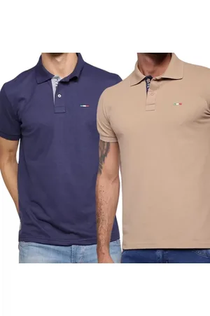 Industrie Kit 2 Polos Masculina Básicas Piquet no Estilo Tommy Bordado Itália Marinho