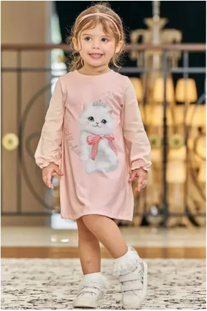 Kukiê Infantil - Vestido em Cotton Gatinho