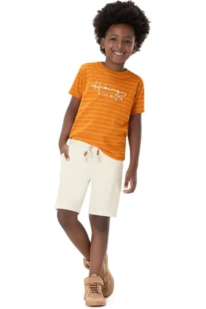 Marisol Infantil - Camiseta Listrada Manga Curta Masculina