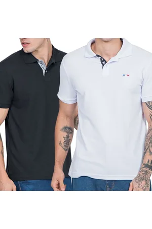 Industrie Kit 2 Polos Masculina Básicas Piquet no Estilo Tommy Bordado França