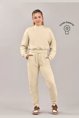 Elian Infantil - Calça Jogger Juvenil Menina Moletom Básico Beats
