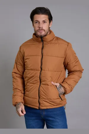 Dialogo Jeans Jaqueta Bobojaco Forrada Masculina Puffer Lisa Color Caramelo Dialogo