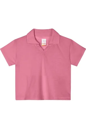 Marisol Infantil - Blusa Polo Cropped Curta Aroma Feminino