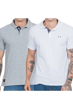 Industrie Kit 2 Polos Masculina Básicas Piquet no Estilo Tommy Bordado França