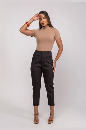 Salvatore Fashion Calça De Alfaiataria Cintura Alta Pregas Salvatore
