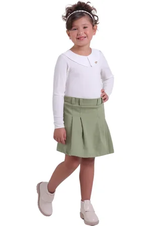 Muvile Fantasias Infantil - Conjunto Blusa Ribana Com Saia De Pregas Muvile Petit