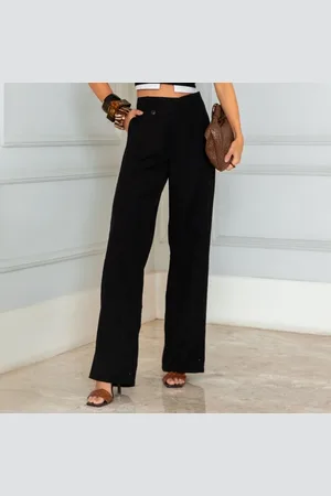 Revanche Calça Wide Leg Com Cós Assimétrico Feminina Mahide