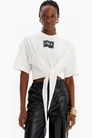 LANCA PERFUME T-shirt Cropped Com Amarração