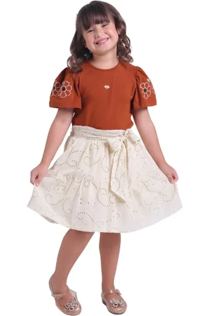 Muvile Fantasias Infantil - Conjunto Saia Laise Cotton Romantic Com Blusinha Muvile Petit