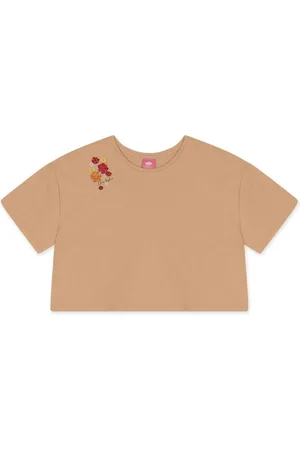 Lilica Ripilica Infantil - Blusa Cropped Manga Curta Feminina