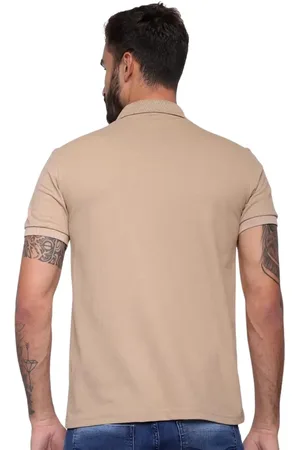 Industrie Kit 2 Polos Masculina Básicas Piquet no Estilo Tommy Bordado Itália Bege