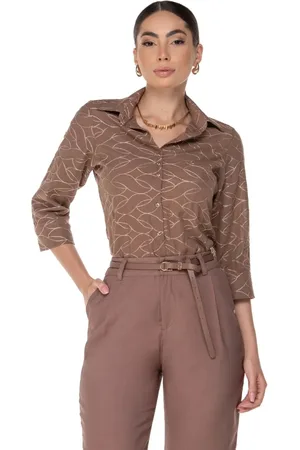 Zaiko Camisa Feminina Hortência Manga 3/4