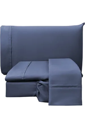 Casa Modelo Enxovais Jogo de Lençol King Micropercal 300 Fios Toque de Algodão Confort 4 Peças Jeans