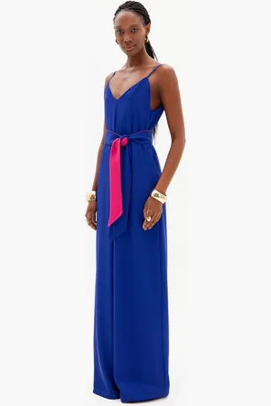 LANCA PERFUME Macacão Longo Wide Leg De Alças Com Faixa