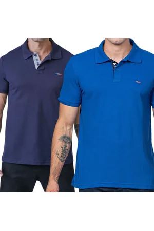 Industrie Kit 2 Polos Masculina Básicas Piquet no Estilo Tommy Bordado França