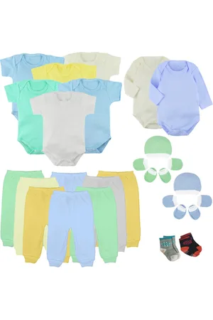 Koala Baby Infantil - Body e Mijão Kit Com 24 Peças Básicas de Enxoval Azul