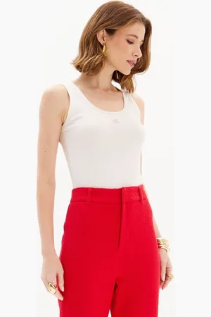 LANCA PERFUME Blusa Regata Canelada Com Logo