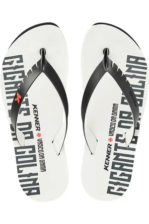 745 Chinelo Kenner Red Vasco Da Gama Masculino - Branco e Preto