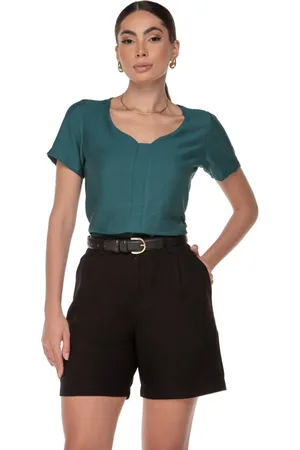 Zaiko Blusa Feminina Acácia Manga Curta