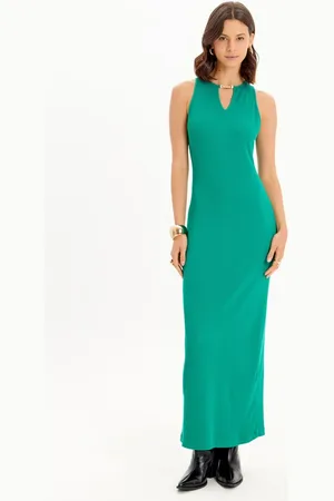 LANCA PERFUME Vestido Super Midi Sem Mangas Canelado