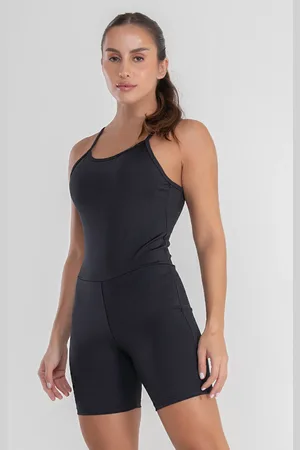 Bravaa Modas Macaquinho Fitness Alcinha Slim Zero Transparência Forrado Academia Macacão 048