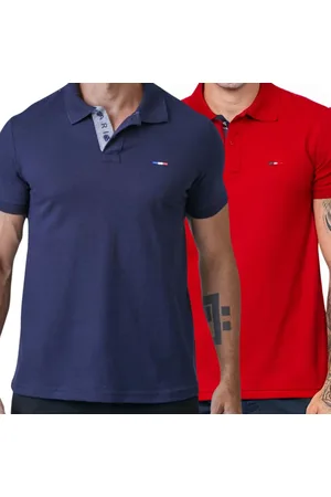 Industrie Kit 2 Polos Masculina Básicas Piquet no Estilo Tommy Bordado França