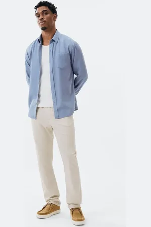 Hering Calça Masculina Reta em Sarja com Elástico